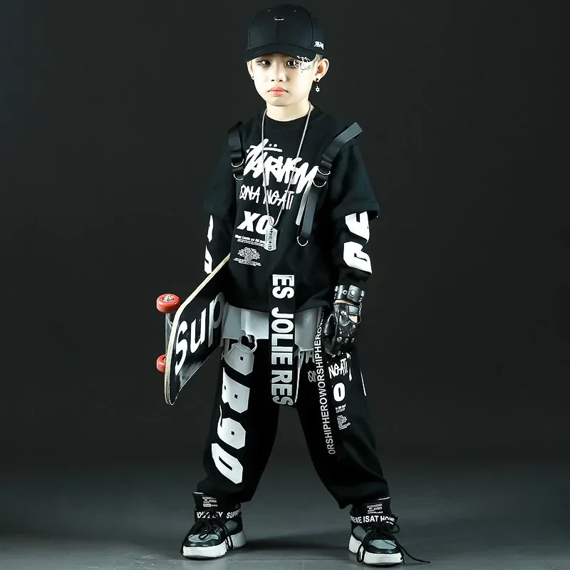 Hip-hop Costumes for Boys,Drum Performance Costumes,Girls Performance Costumes, Baseball Sportswear,hiphop Clothes Kids