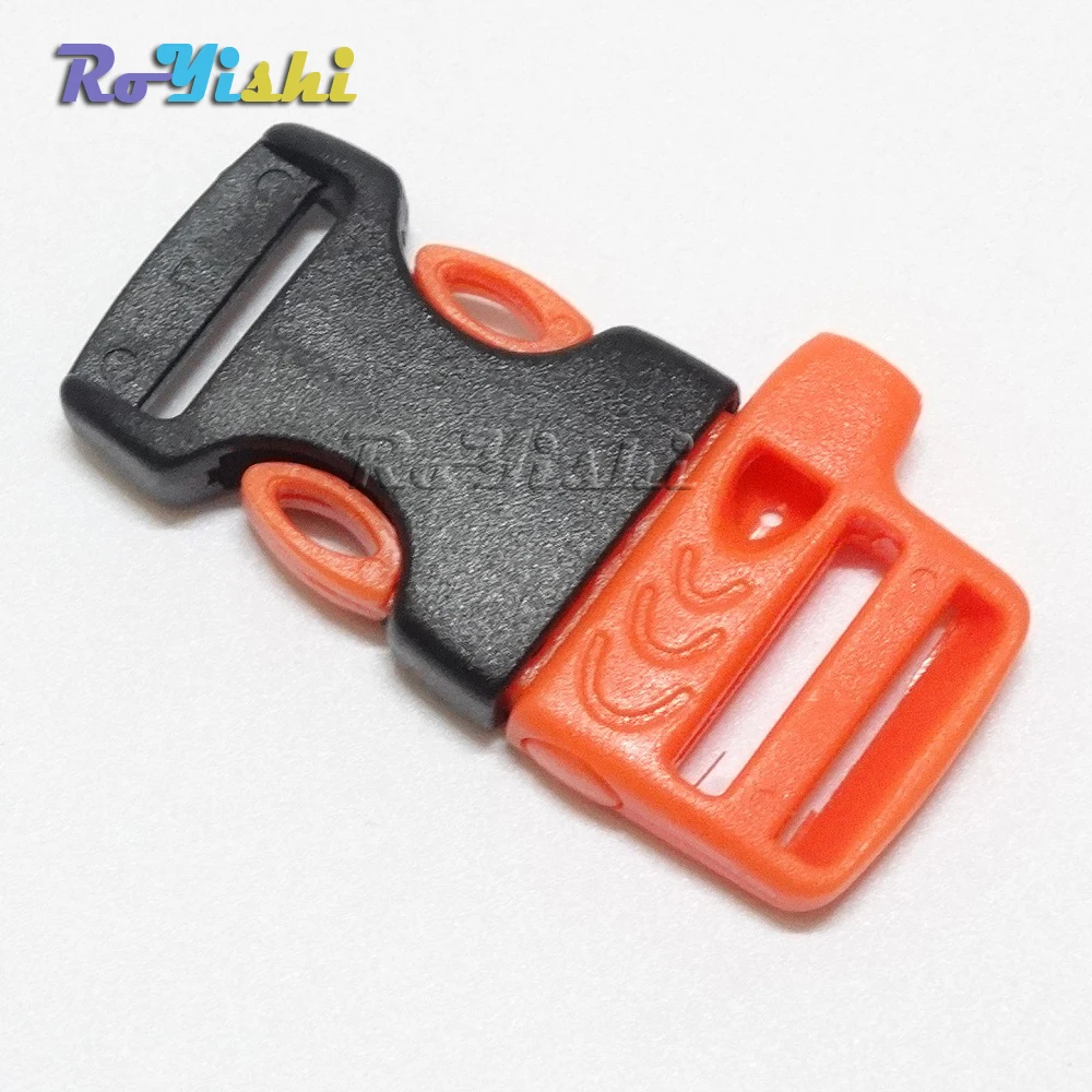 5/8 "(15mm) Notfall Seite Release Pfeifen Schnallen Für Paracord Armband Orange + Schwarz