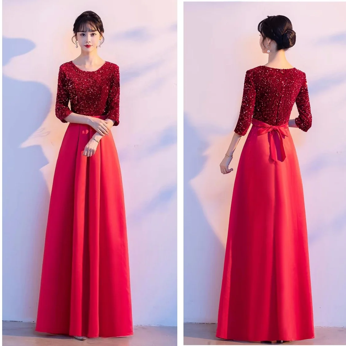 XXBY-0702#Female New Long Skirt Choral Performance Dress Female Host Competition Recitation Evening Dress Party prom Dresses