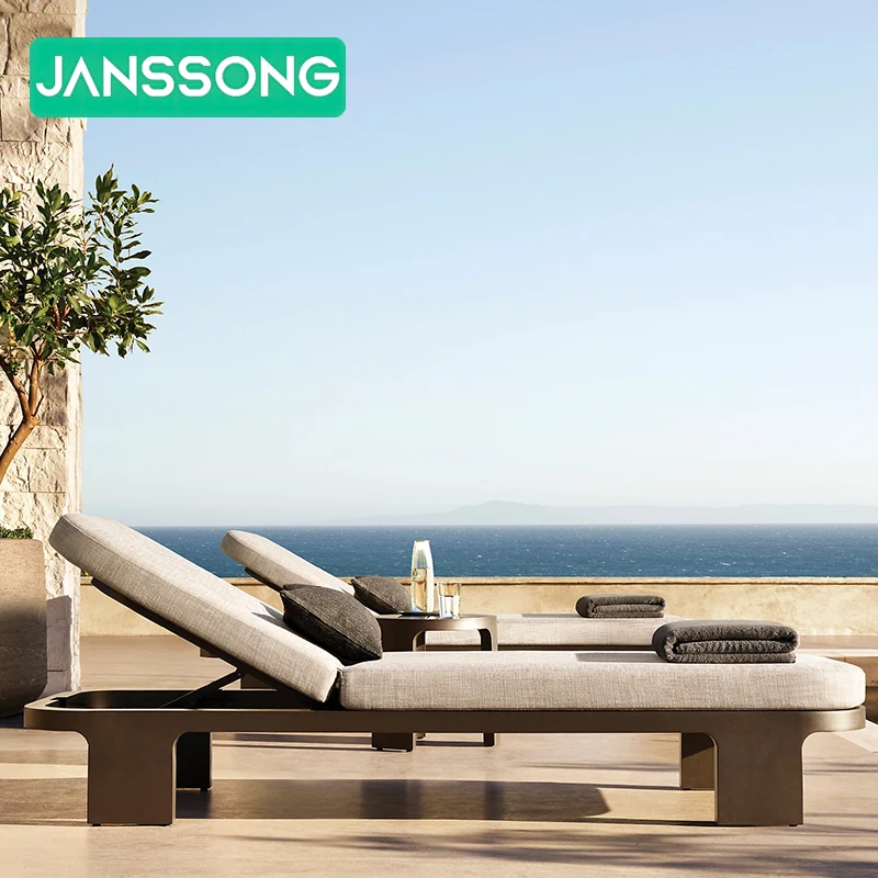 

Hotel Modern Sun Lounger Chair Outdoor Garden Sun Loungers Set Resort Beach Sun Loungers Hotel Aluminum Outdoor Furniture Set