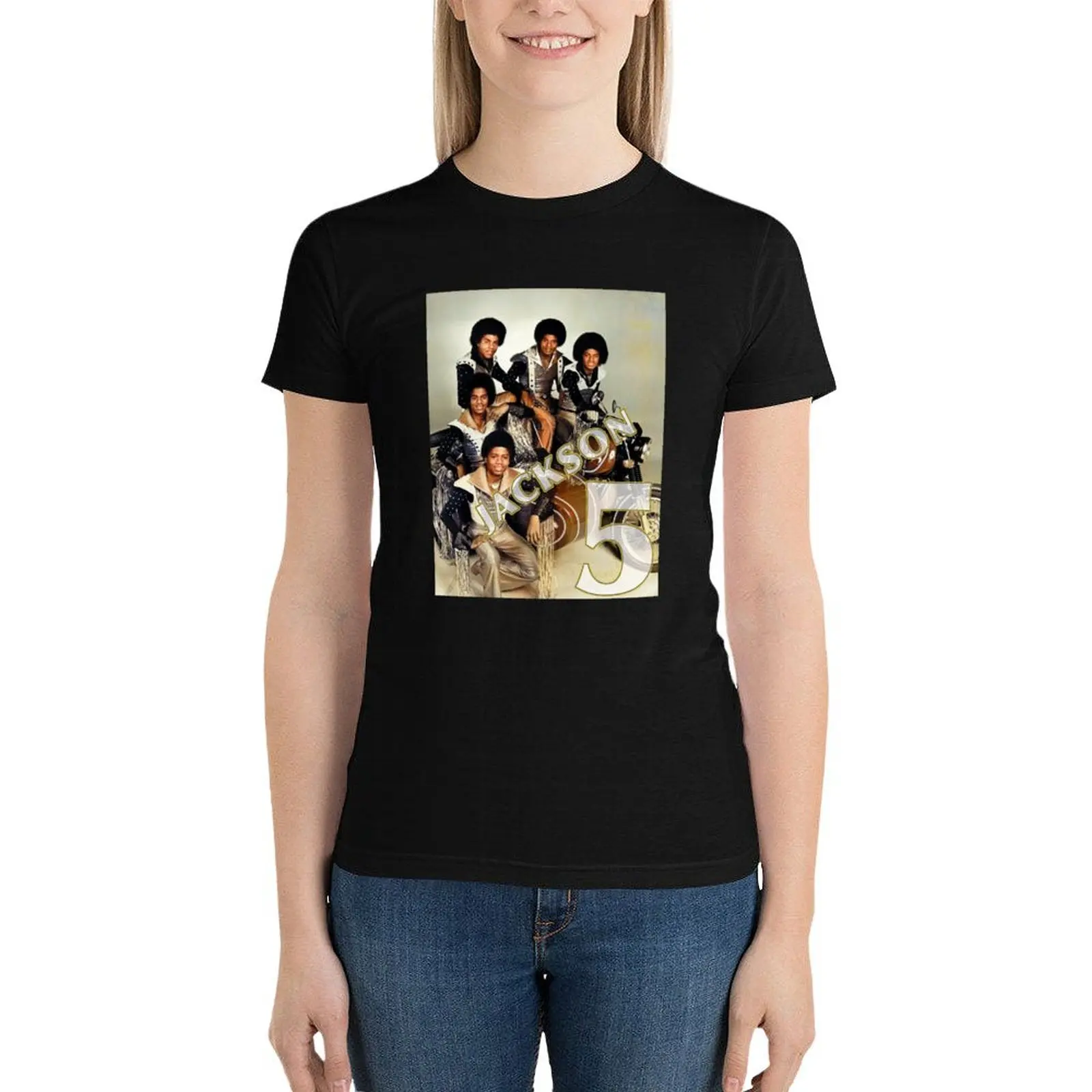 Jackson 5 1970＊s Pop vocal Group Motown Soul T-Shirt female summer clothes oversized plus size tops Woman clothes