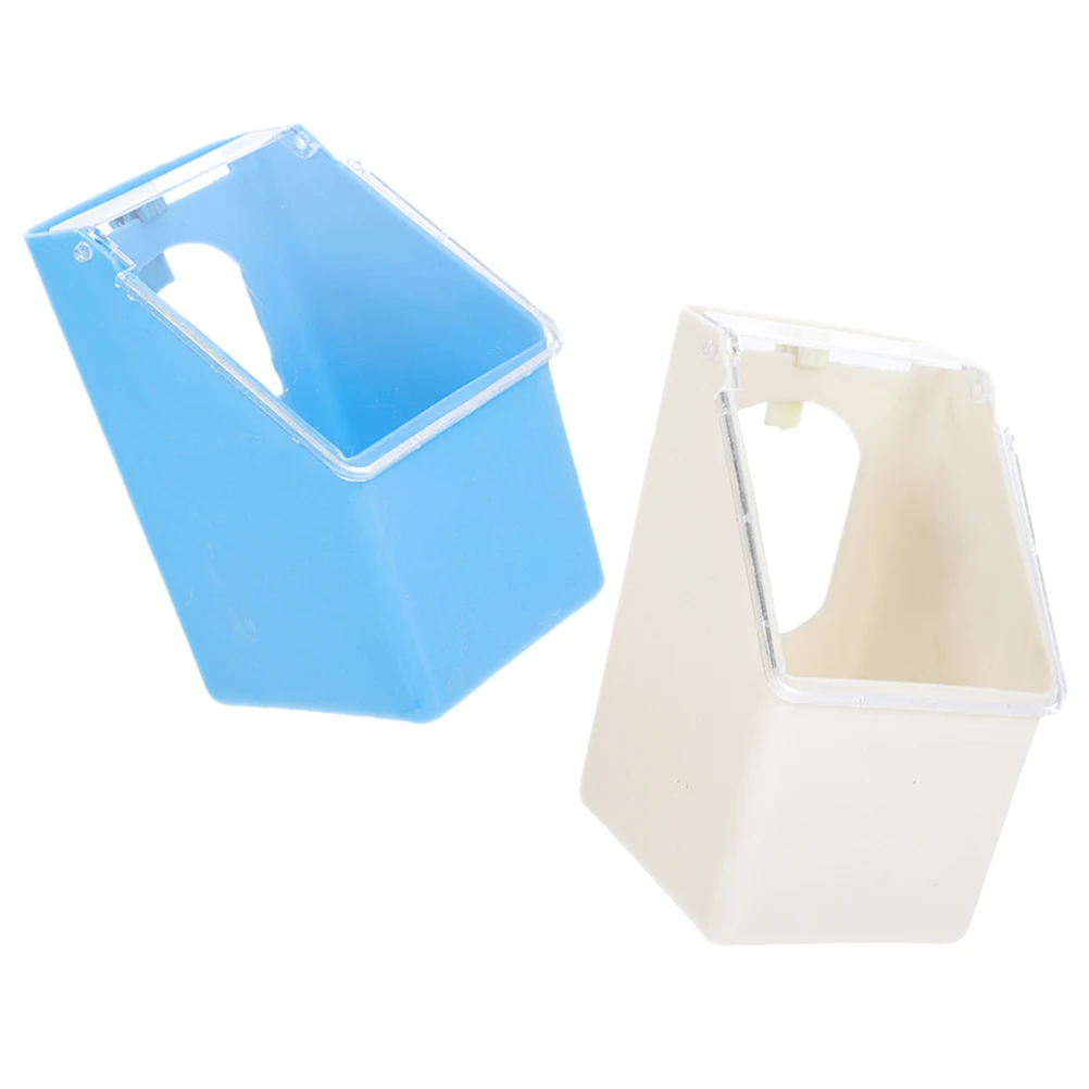 

2pcs Hanging Box Trough Pigeon Feeder Blue White Plastic Bird Feeder Multifunctional Cage Supply Lightweight Durable Feed Water