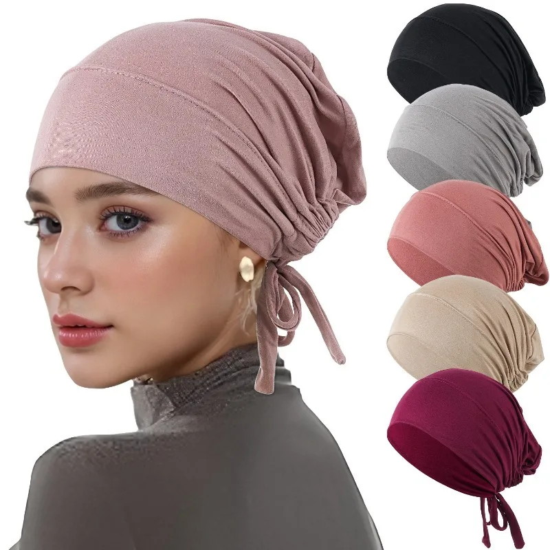 

Eid Ul-Fitr Ultra-Soft Stretch Hijab Cap – Ethnic Style Ribbon Base Head Wrap, Comfortable Snug Fit for Women