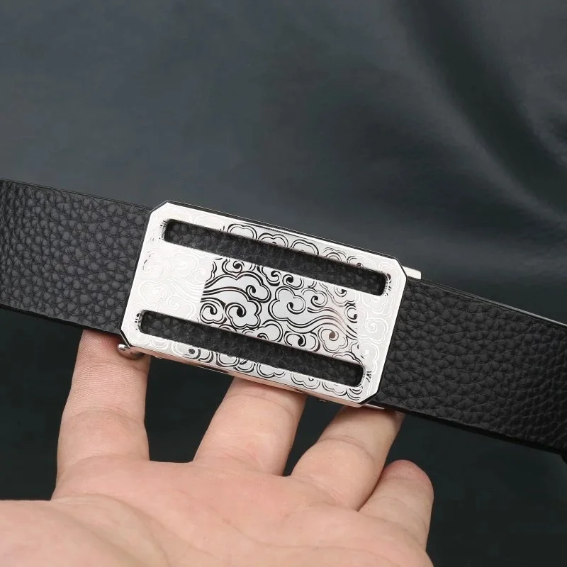 ceinture-en-cuir-veritable-pour-homme-motif-litchi-noir-boucle-nuage-flottante-faite-a-la-main-importee-d'italie-premiere-couche-de-cuir-304-sta