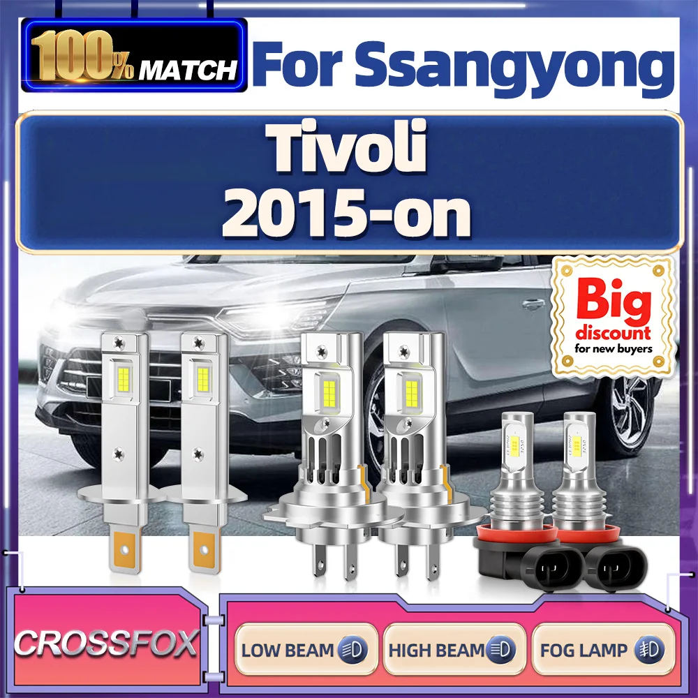 CROSSFOX-bombillas LED para faros delanteros, ampolla antiniebla para Ssangyong Tivoli 2015 2016 2017 2018 2019 2020 2021 2022 2023 2024-on