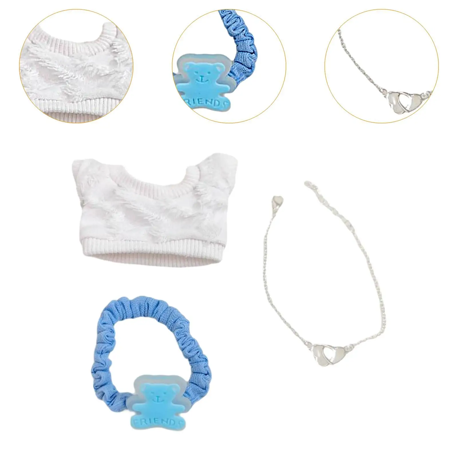 Plüsch Puppenkleidung DIY Puppenspielzeug für Kinder Geburtstagsgeschenk Modepuppenkleidung Stoffpuppe Schlüsselanhänger Zubehör für 17 cm Puppe