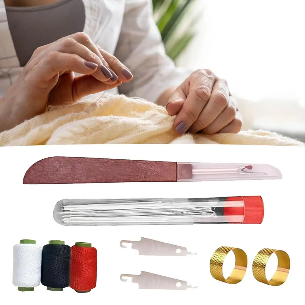 37 قطعة/المجموعة أدوات خياطة الإبر الموضوع طقم تصليح اليد مجموعة الخياطة اليدوية مع كشتبان مزيل التماس للنسيج المفروشات Craft بها بنفسك الحرفية