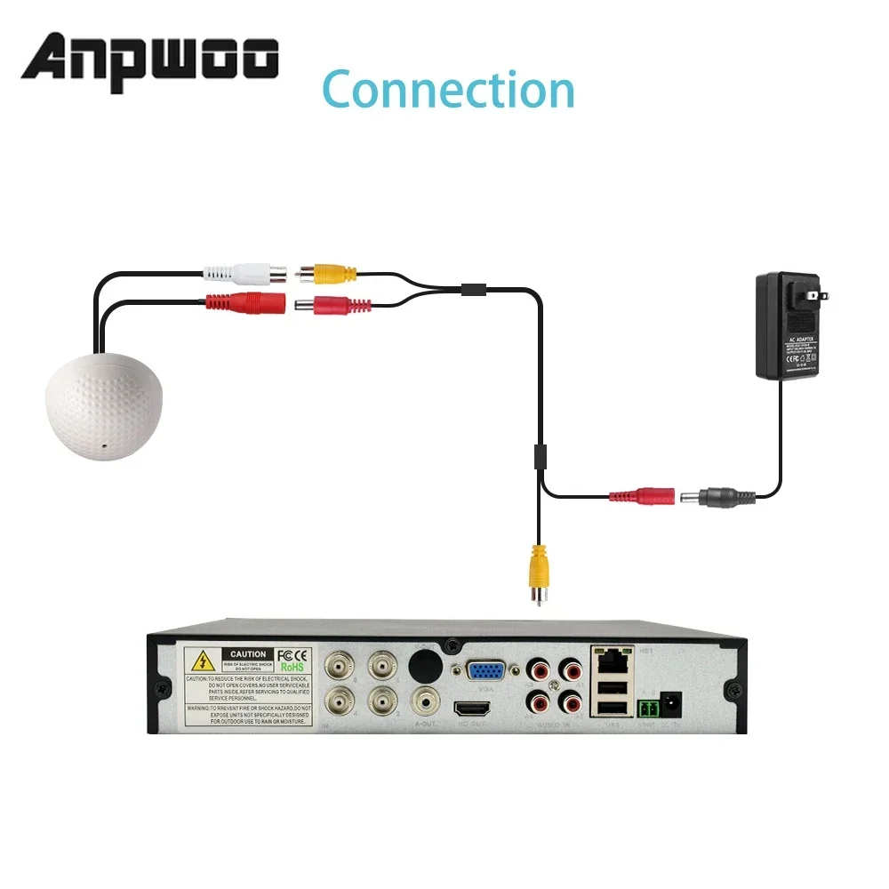 Mini Microphone de permission de Sécurité, Entrée Audio, Caméra CCTV à Large Portée, Prise de Son pour Caméra IP AHD DVR