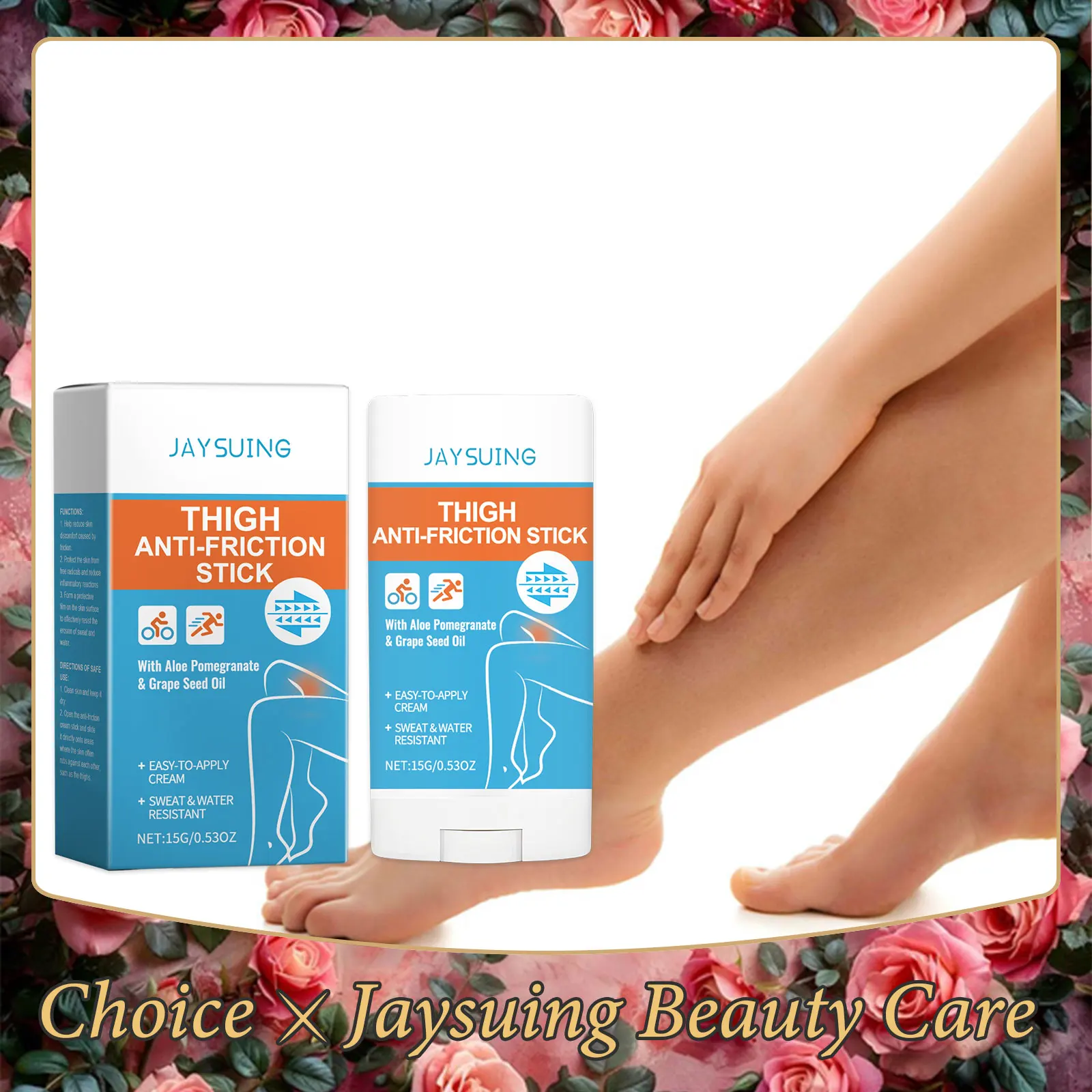 Palo antifricción, crema hidratante para muslos, absorbente de sudor, Reduce el roce, bálsamo de rescate interior del muslo, tacones, brazo, palo corporal antirozaduras
