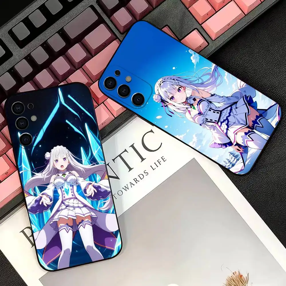

Emilia Popular anime Phone Case Black Silicone Soft For Samsung S25,S24,S21,S22,S23,S30,Ultra,S20,Plus,Fe,Lite