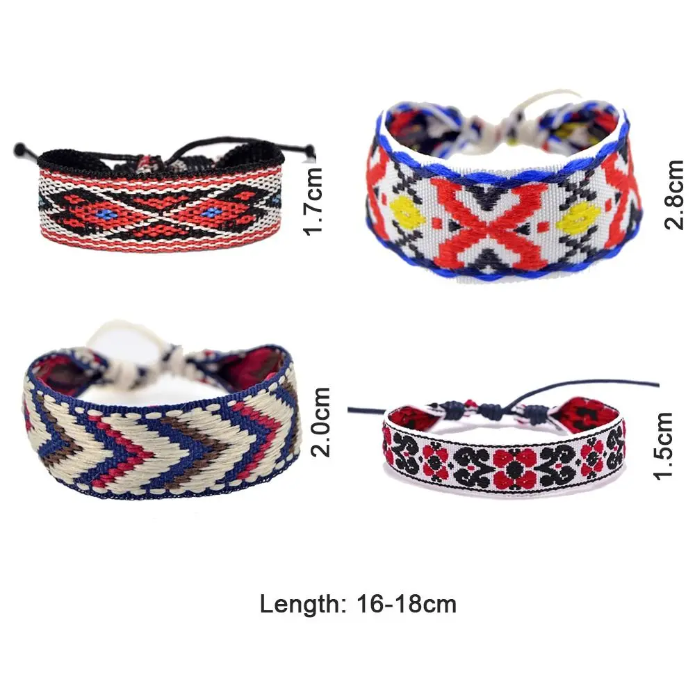 سحر العرقية نمط اليد حبل مضفر الرجعية هندسية سحر حبل أساور بوهيميا المنسوجة سوار