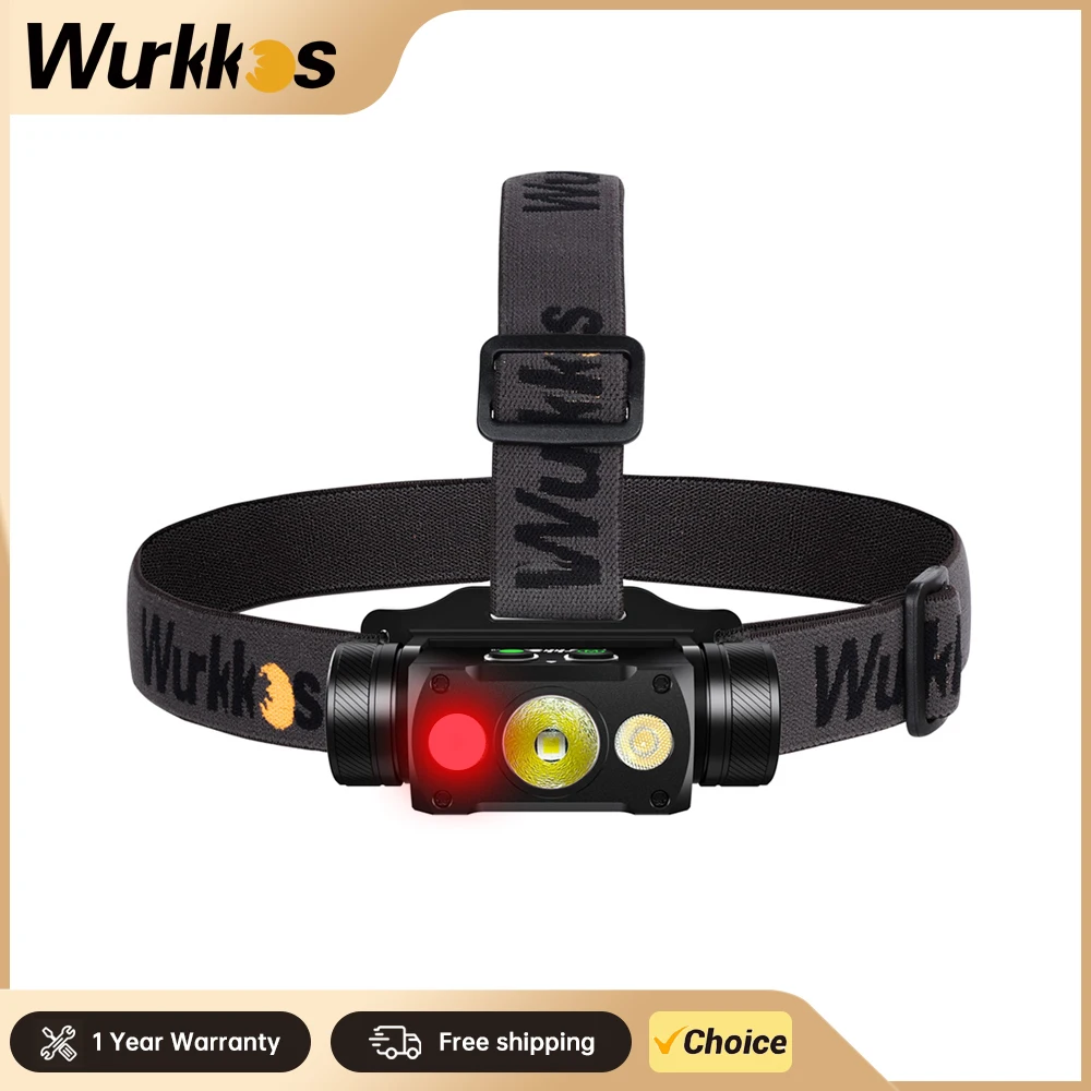 

Wurkkos WKHD50 Headlamp 2A Rechargeable 21700 Headlight 4000lm XHP50.3 HI+LH351D+660nm Red Light Toollamp Magnetic Tail Camping