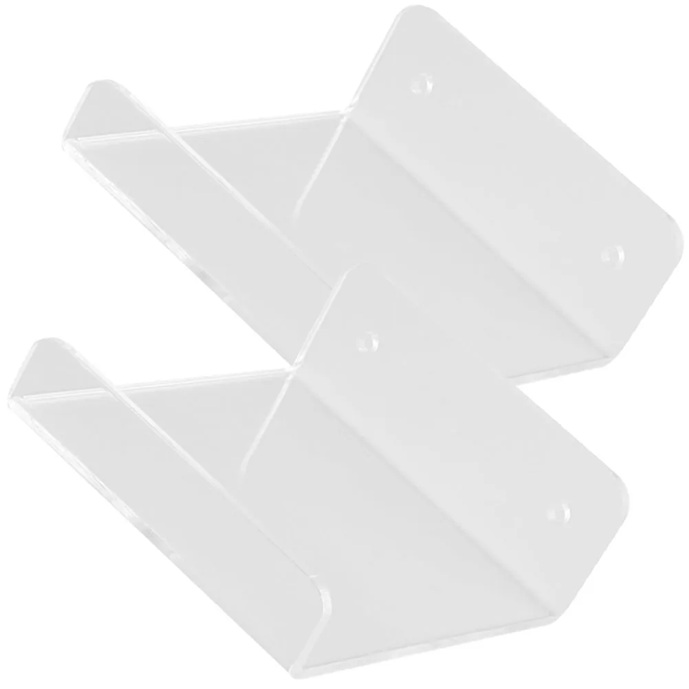 

2 Pcs Wall Mount Projector Shelf Router Bracket Transparent Plastic Storage Rack for Home ganization Floating Shelves
