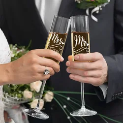 1pc/2pc Champagne Glass Wedding Elegant Cocktail Wine Glass Wedding Birthday Party Decoration 6oz/180ml Straight Champagne Flute