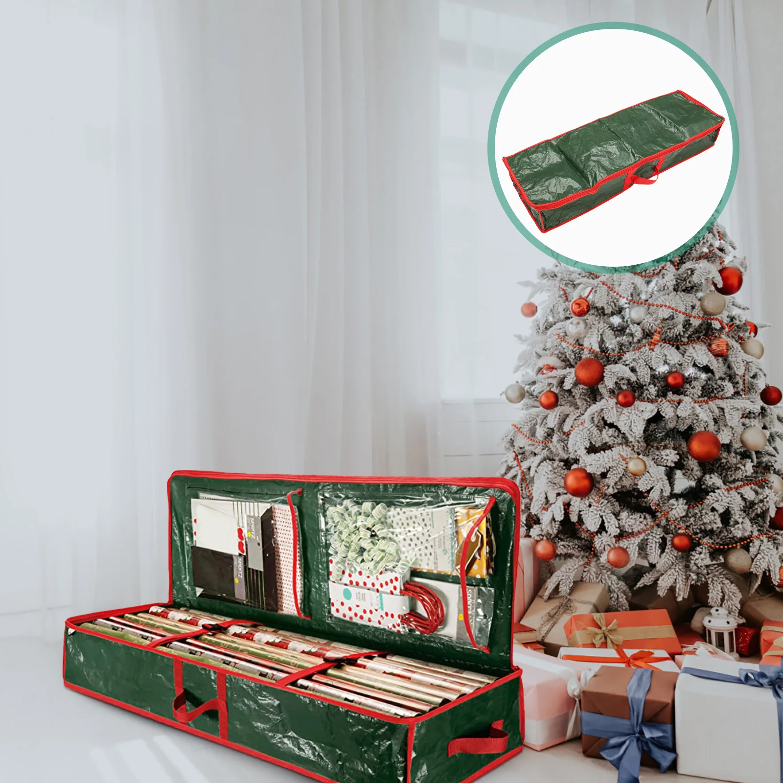 

Gift Wrapping Organizer Storage Bag Under-Bed Pockets Multi-Use Xmas Supply Container Gift Wrapping Organizer Storage