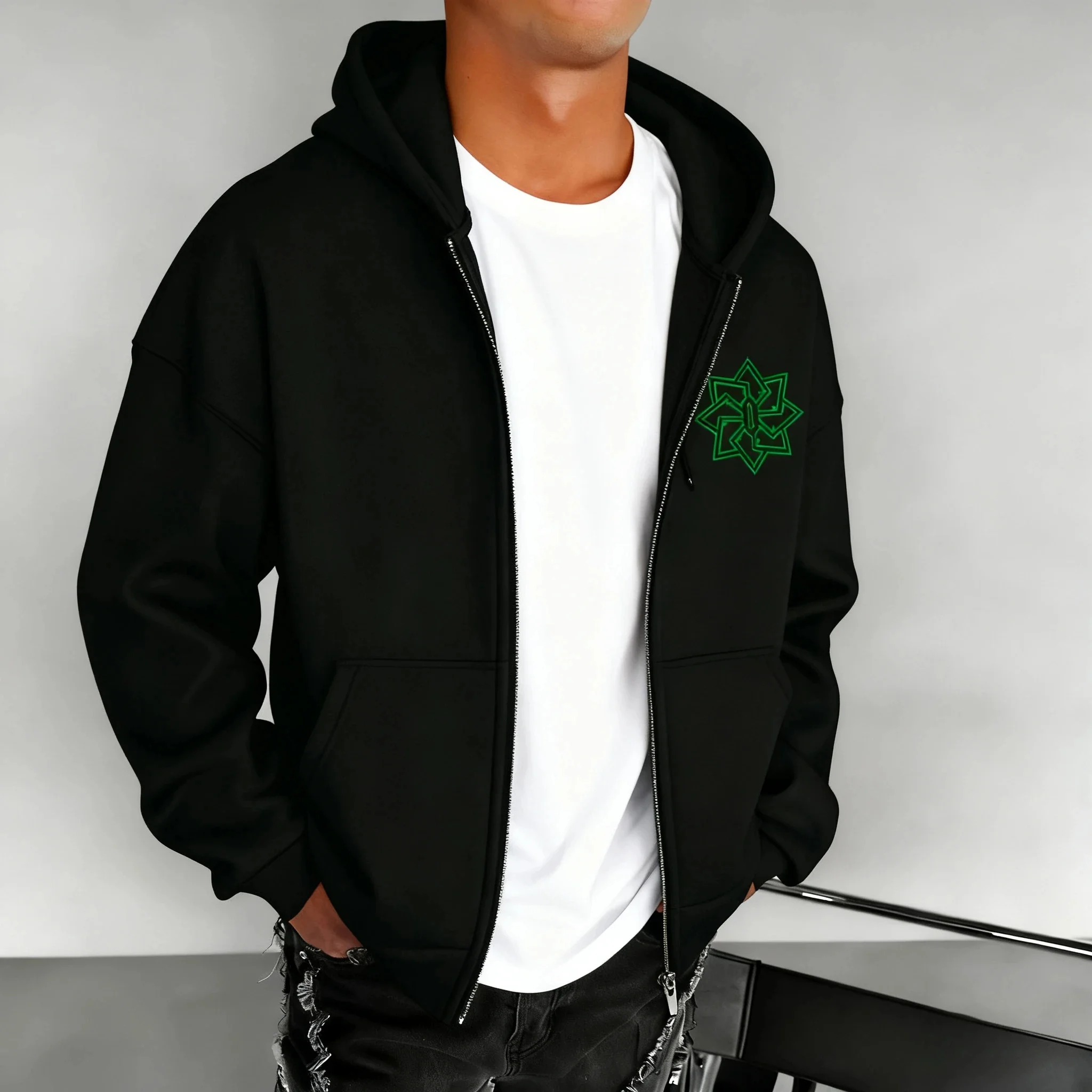 Anime Demon Slayer Blade Shinagawa Sanemi Printed Hoodie 2025 Autumn/Winter Men's Women's Hip Hop Casual Cotton Zipper Hoodie