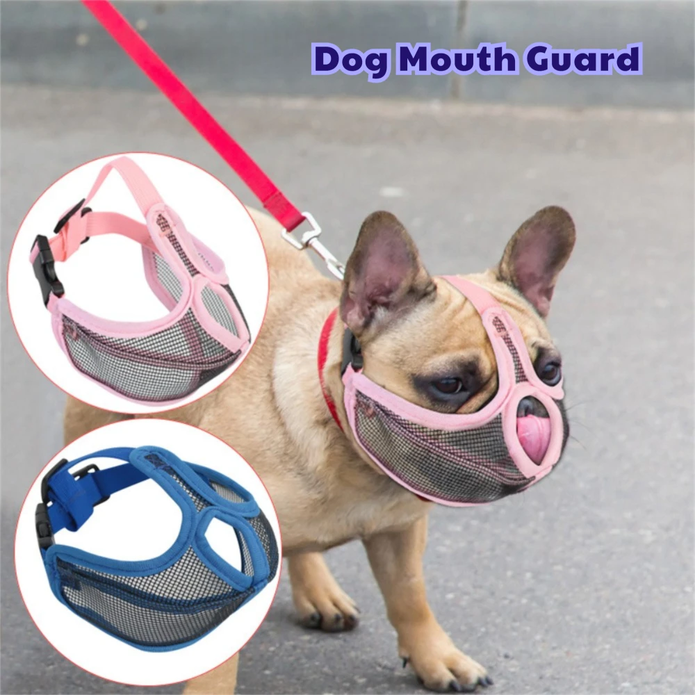 Atmungsaktive Mesh-Hundemaulschnalle, professionelles Nylongewebe, kurze Mundmaske mit französischer Bulldogge, Anti-Stopp-Bellen für DogMouth-Maske – Detail 2