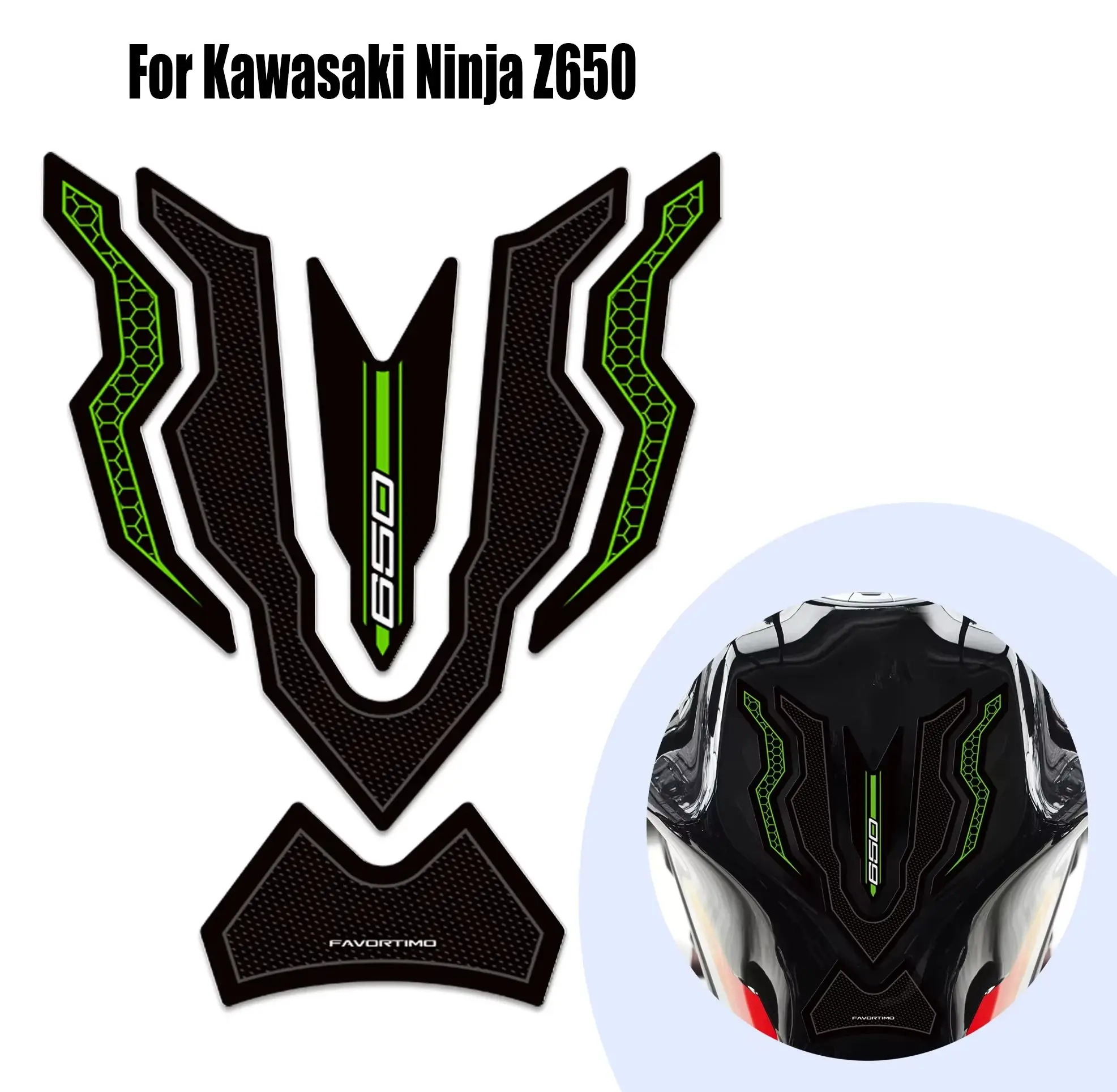 

Z650 Fit Kawasaki Ninja Z 650 Z650 Tank Pad Side Grips Gas Fuel Oil Kit Knee Fairing Fender Adhesive Stickers Decals 2020 - 2025