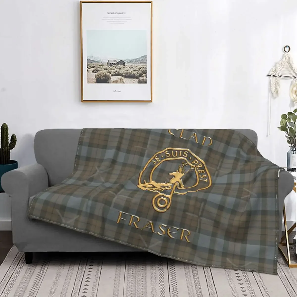 Shield Clan Fraser - Je Suis Prest Blanket Bedspread Bed Plaid Comforter Towel Beach Hooded Blanket Weighted Blanket