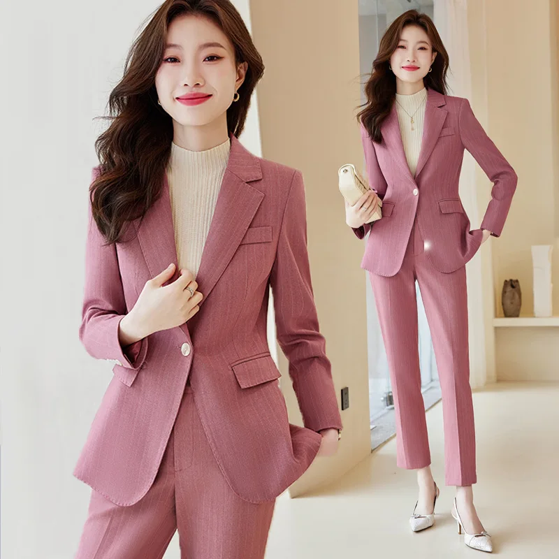 Petite veste Blazer décontractée pour femmes, nouveau Style automne hiver, ensemble de costume formel professionnel élégant à la mode haut de gamme