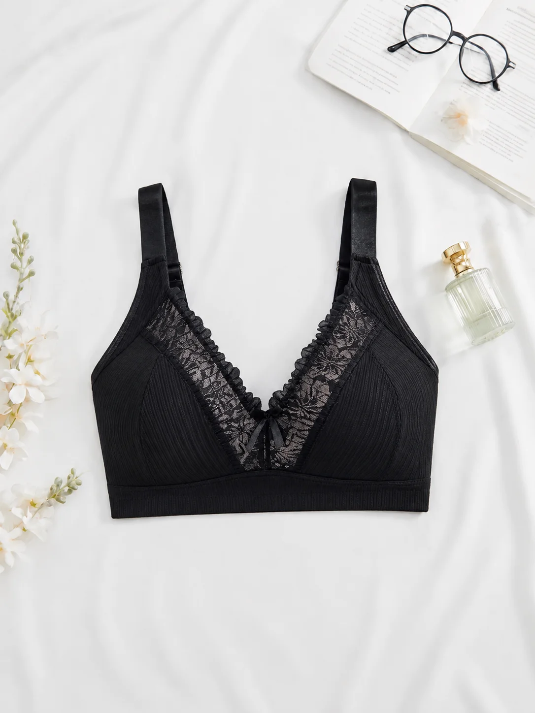 Sheer Bra Lace - Damen Plus Size Drahtloser Yoga-Sport-BH 1XL-4XL