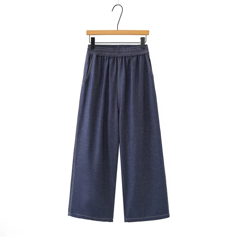 

Plus Size High Waist Jeans For Women 2026 Spring Slim Fit Straight Leg Contrast Stitch Loose Long Pants 355