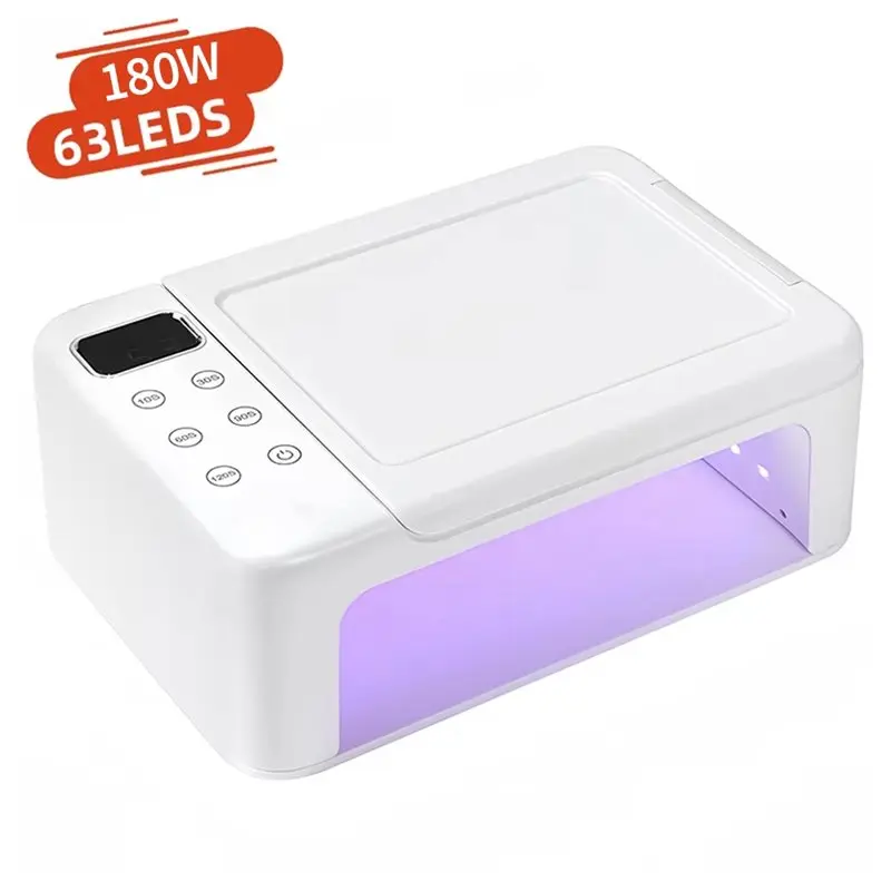 【Great Sale】180W Nail Dryer Lamp Machine With Hand Pillow Wear 63LEDS UV LED Lamp For On Nail Dryer Can Curing All Gel