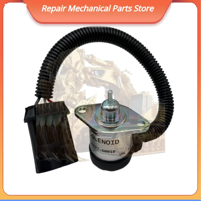 

For 12v Fuel Shutoff Solenoid For Kubota V3300 V3800 Engine For Bobcat S220 S850 1g577-60010 Construction Machinery Par