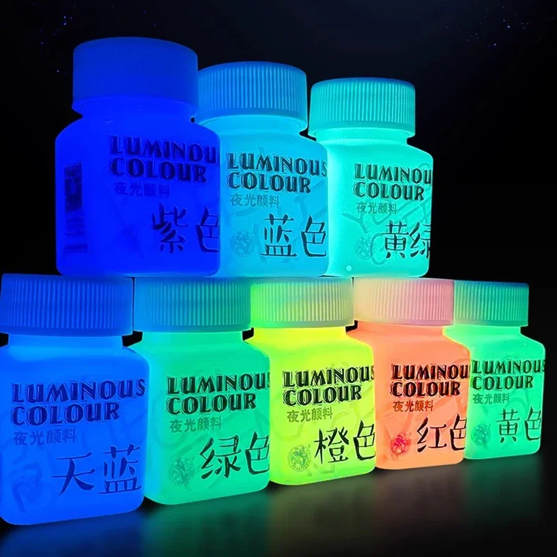 Imagem -03 - Brilho no Escuro Tinta Acrílica Fluorescente Blacklight Alto Brilho Luminoso Pintado à Mão Pigmento de Parede Têxtil Faça Você Mesmo 58ml