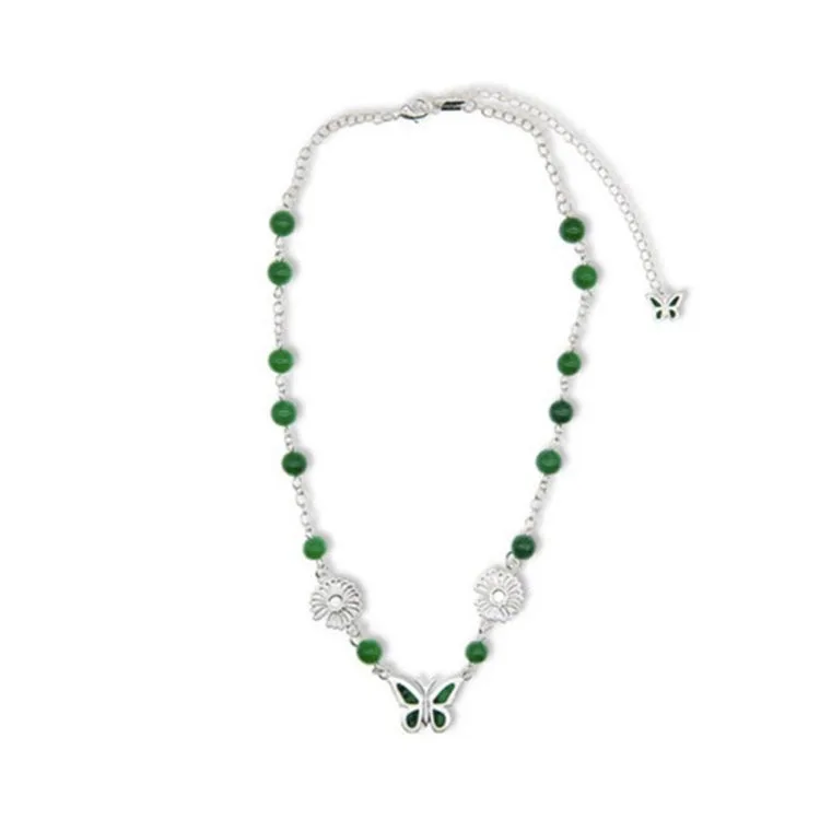 

Ins trendy design fashionable hip-hop pearl butterfly daisy necklace versatile