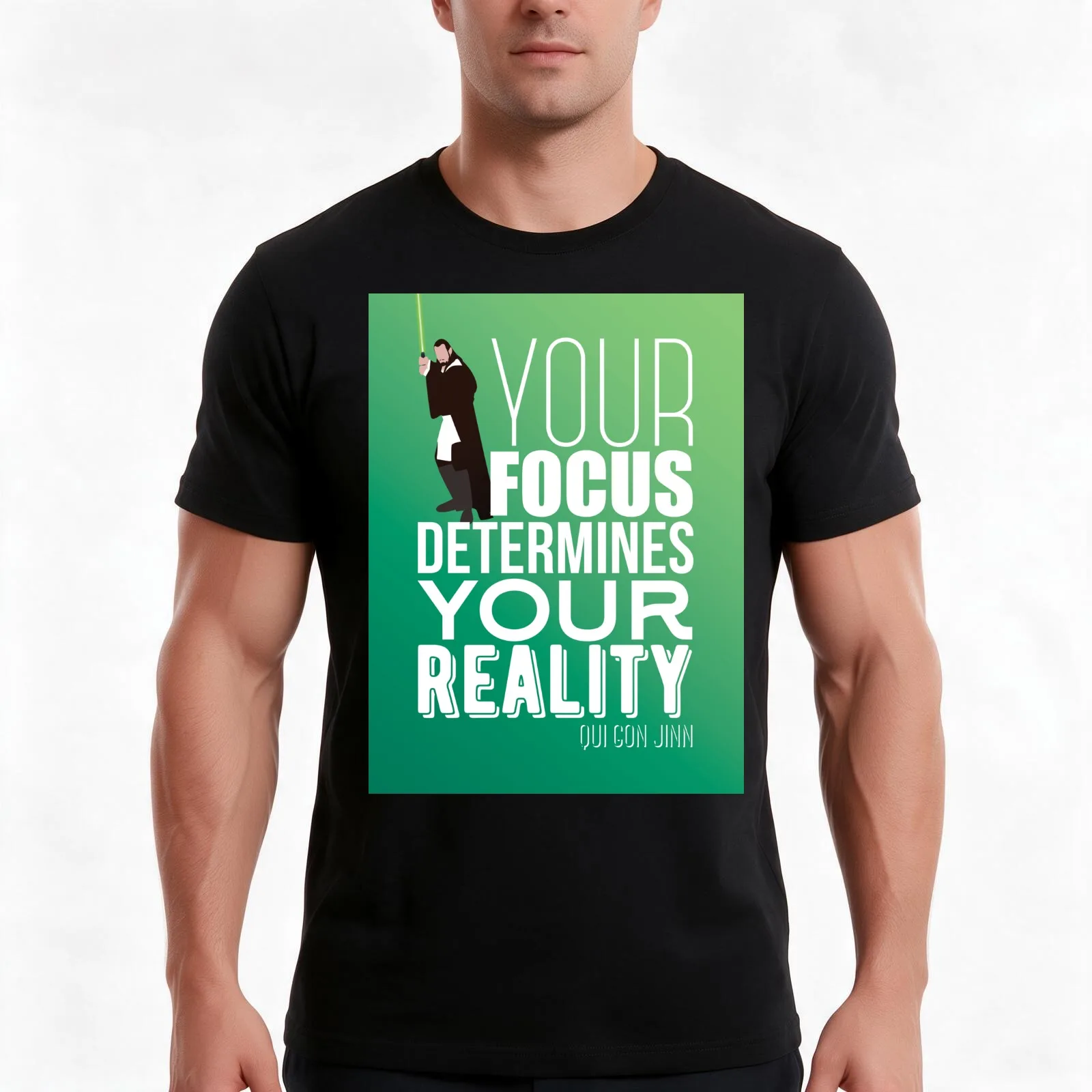 Your focus determines your reality - Qui Gon Jinn T-Shirt Summer Casual Cotton Tee Oversized Streetwear Tops Unisex Men Women