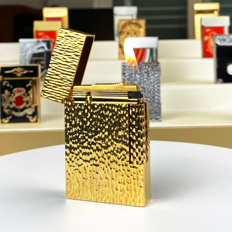 New commemorative edition single and double flame luxury lighter Ping Sound natural paint cigarette smoking butane lighter 11270