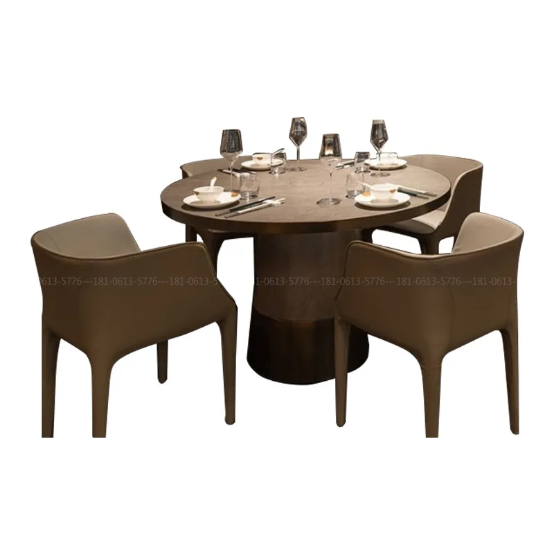

Modern solid wood coffee table and chairs, sales department hotel club dining table reception leisure circle