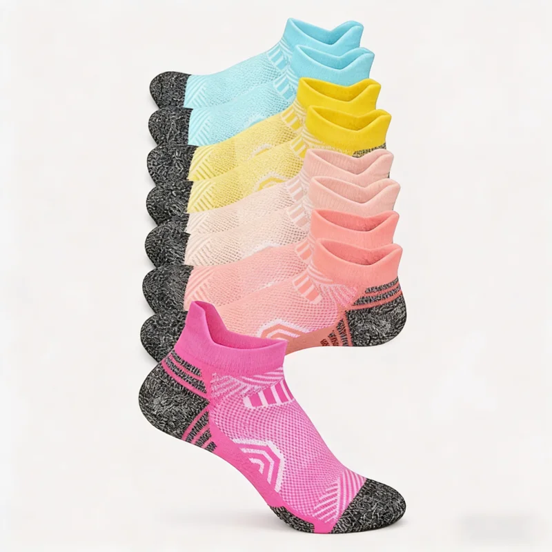 5 Pairs - Breathable Low Cut Sports Socks for Women in Spring and Summer, with Arch Support Suitable for Fitness and Hiking