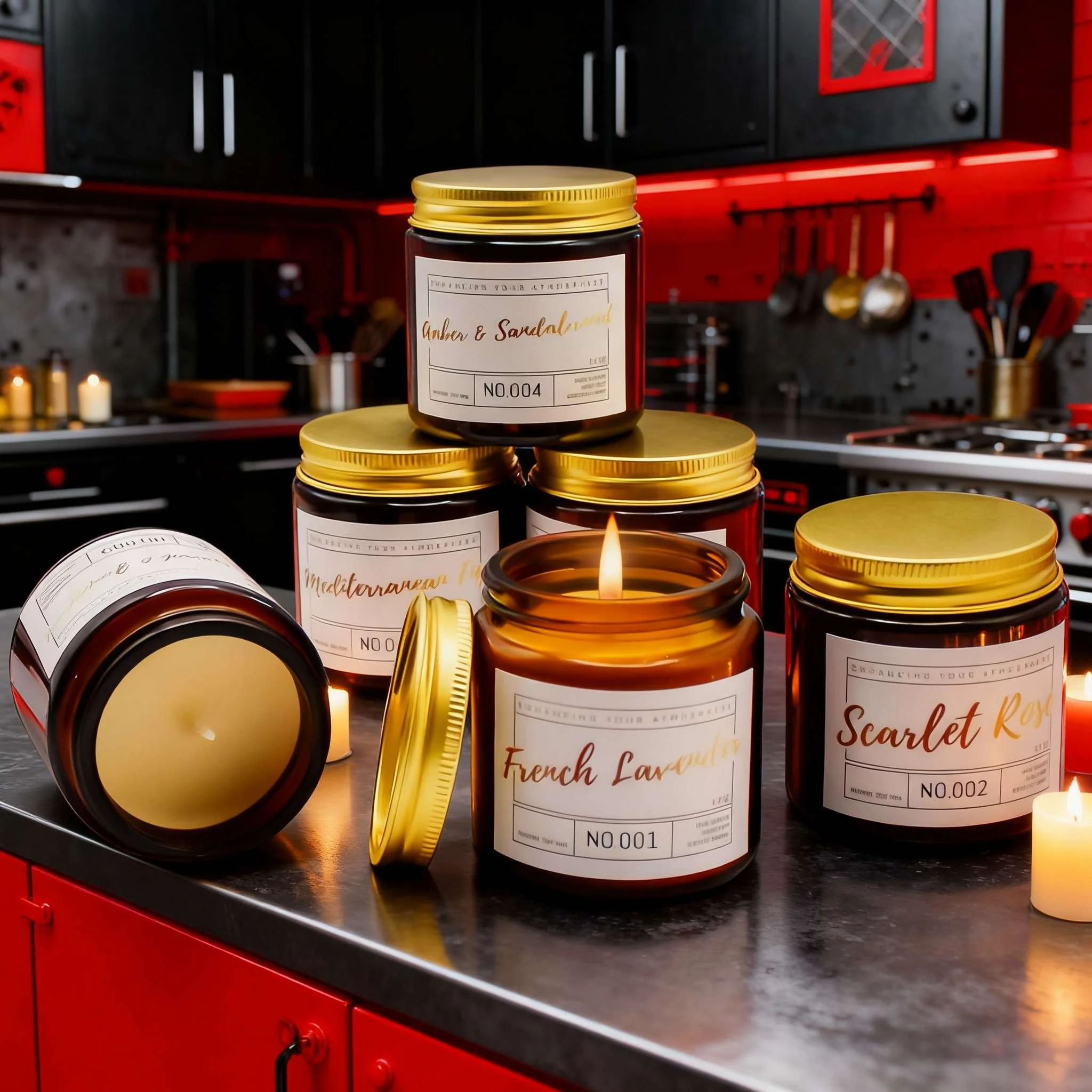 Juego de regalo de velas de soja perfumadas de larga duración, 300 horas, paquete de 6, decoración del hogar para San Valentín, regalos de cumpleaños para el día de la madre y las mujeres