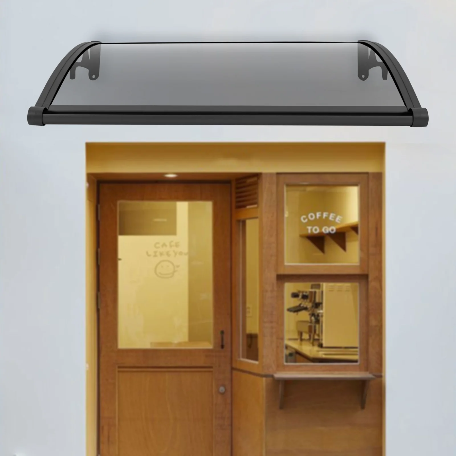 Upgraded Door Awning Canopy with Enlarged Gutters and UV Protection, 40.15x24.4x5.9in, 9.92lbs 110.23lbs Load Capacity for Porch Window Garage view 5