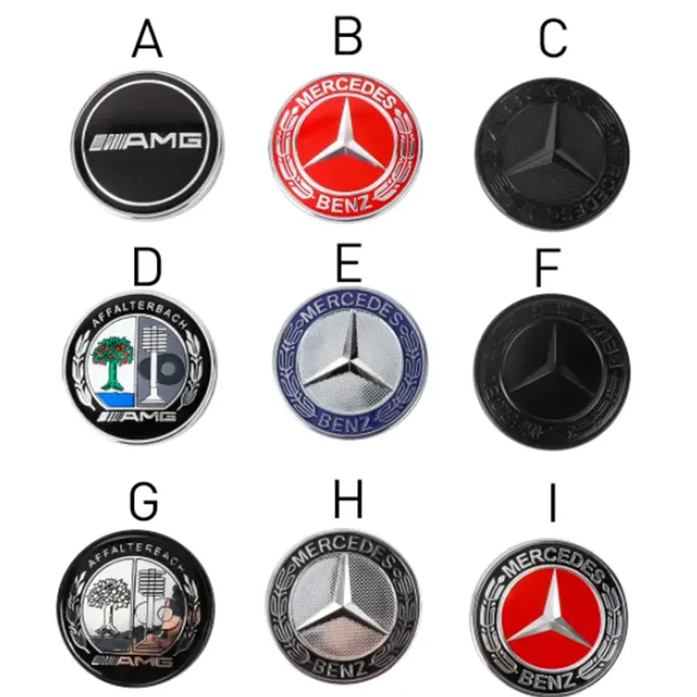 57MM ABS Original Car Front Hood Emblem Cover Decoration Auto Refit Accessories For Mercedes Benz AMG W212 W108 W176 W204 W222