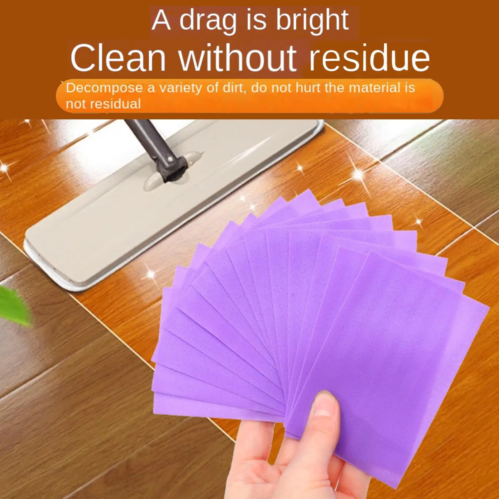Floor Cleaner Tablets 30 Pieces Stain Remover Long-Lasting Fragrance Multipurpose Dissolvable Floor Cleaning Sheets for Hardwood