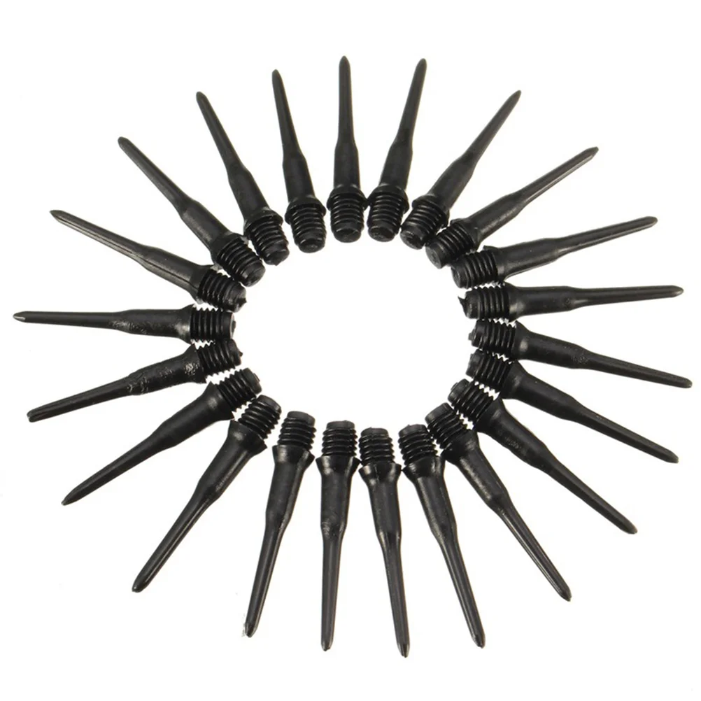 Embouts de fléchettes de remplacement, 100 pièces, têtes souples pour électronique, conception de vis en spirale solide et résistante à l'usure, Point d'installation facile noir