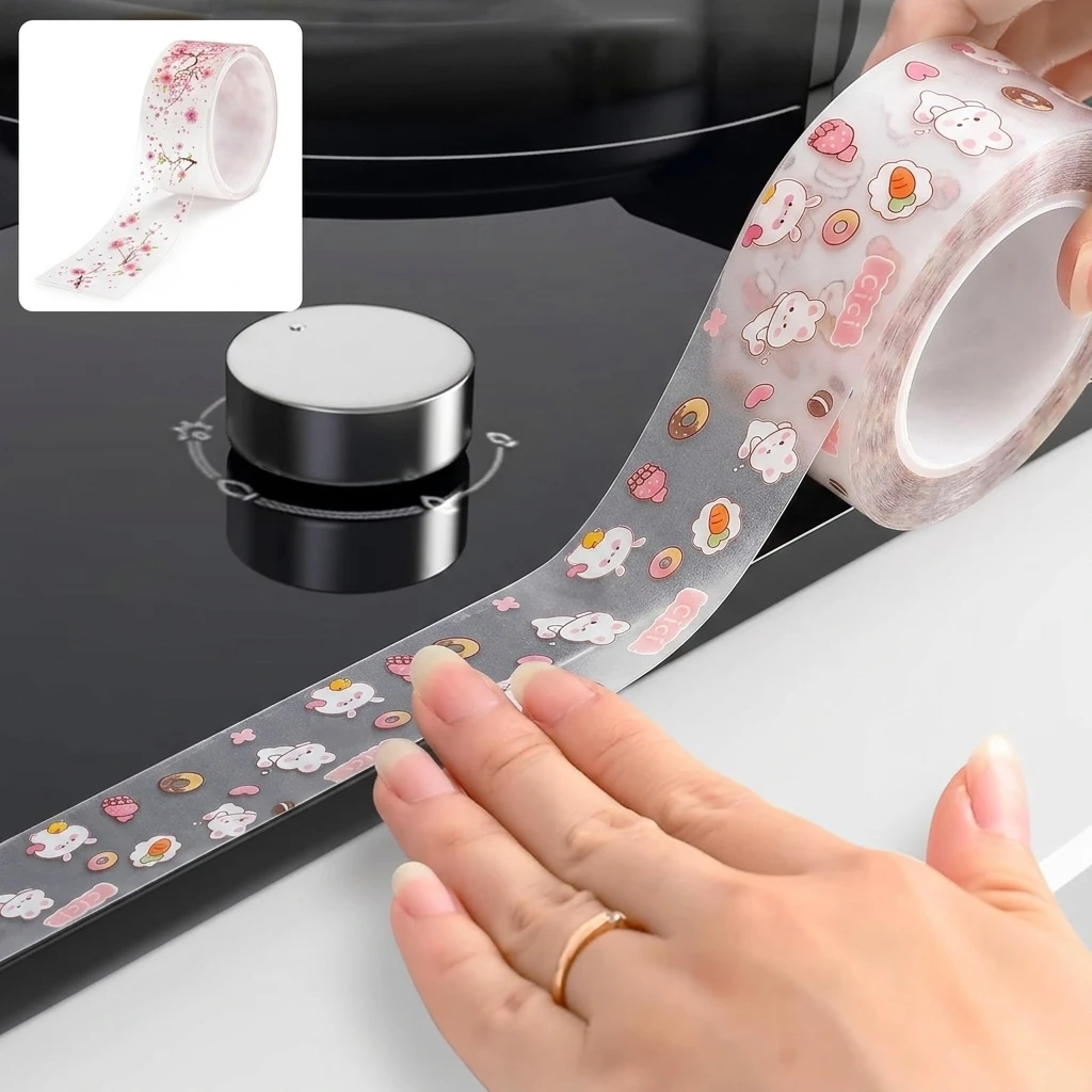 1 Roll PET Sealing Tape For Bathroom Kitchen Caulk Strip Tape Self Adhesive Waterproof Wall Stickers Mold Proof Sealing Tapes