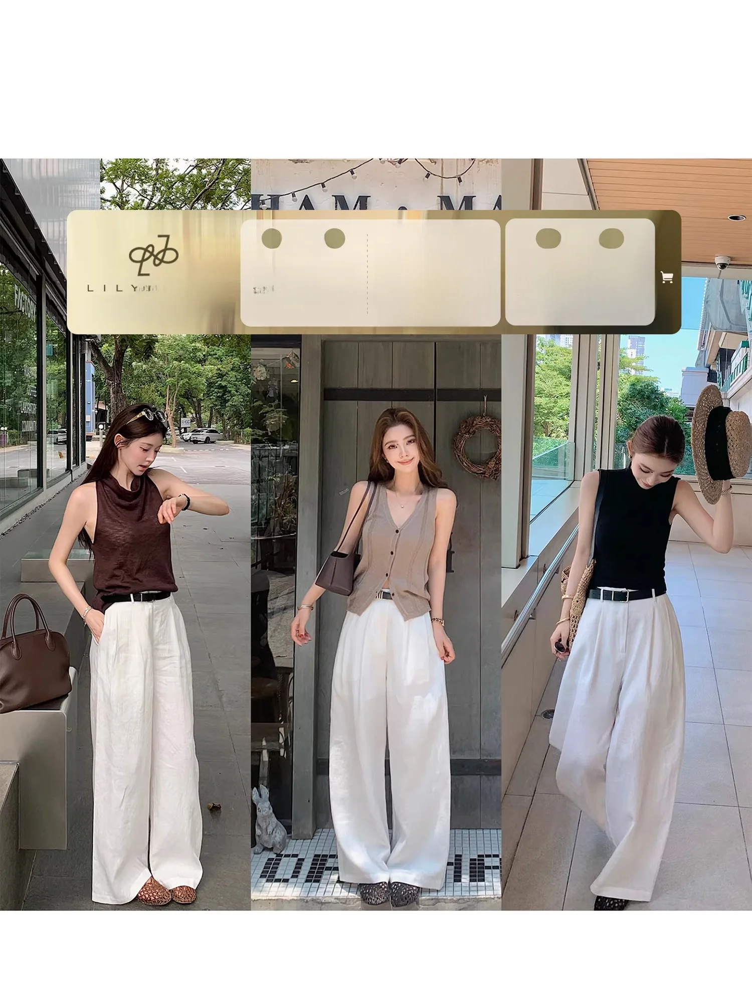 

Брюки женские повседневные свободного кроя с высокой талией из плотного льна, с поясом, комфортные, в расслабленном стиле