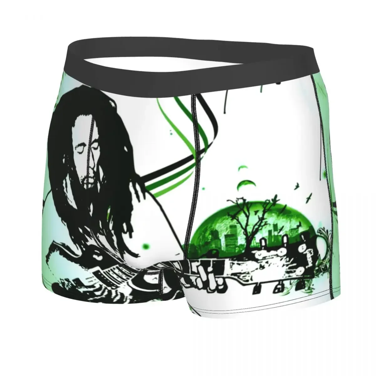 Jamaican Reggae Singer Bob Marley Underwear Men Stretch Rock Music Boxer Briefs Shorts Panties Soft Sexy Underpants For Homme