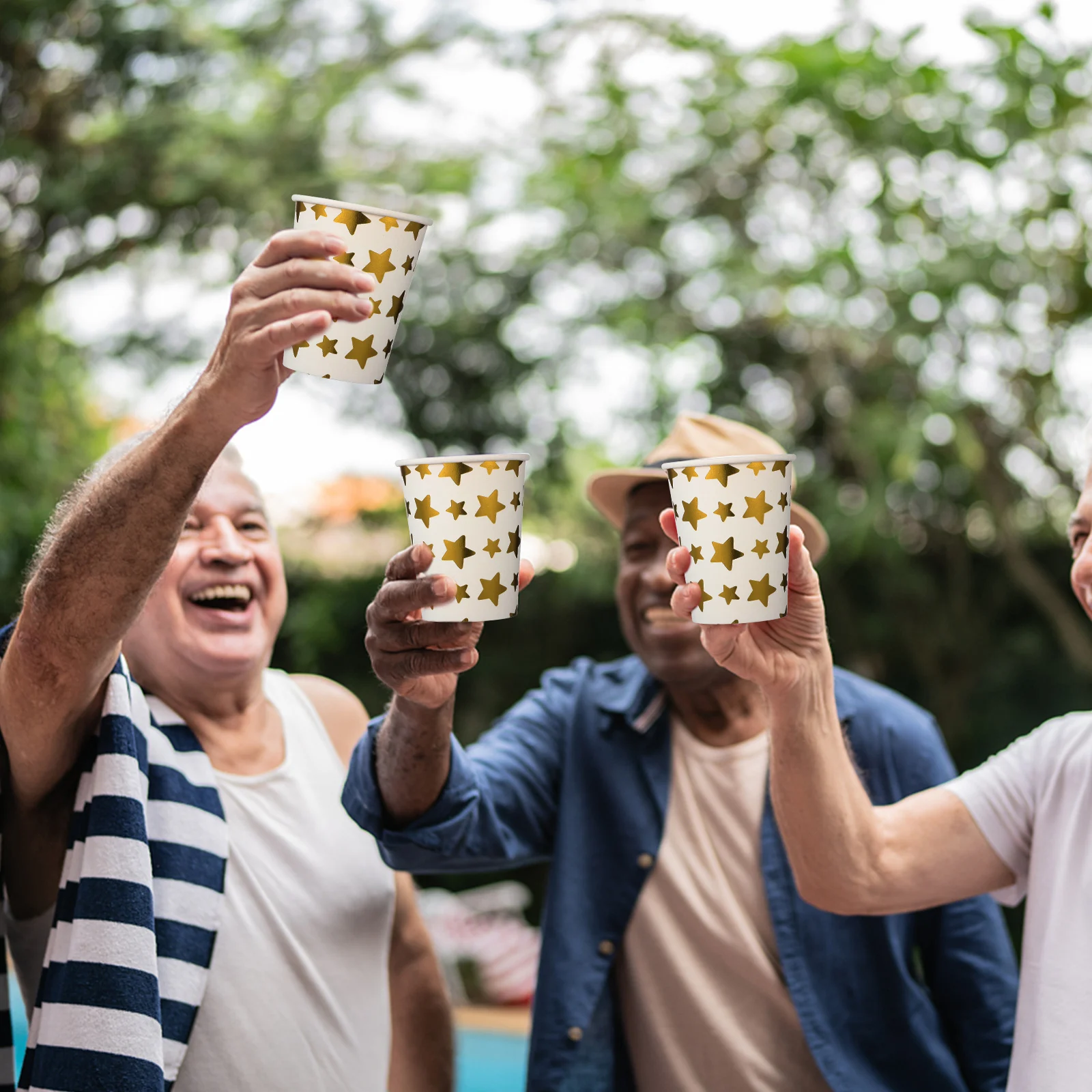 

Golden Star for Hot Paper Cups Party Paper Cups For Party Cold Drinks 240ml Disposable Supplies Kitchen Bar Accessories