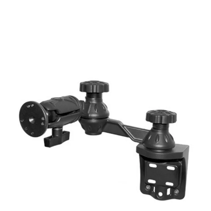 Montage sur rail vertical avec double bras oscillant de 12 po et plaque ronde