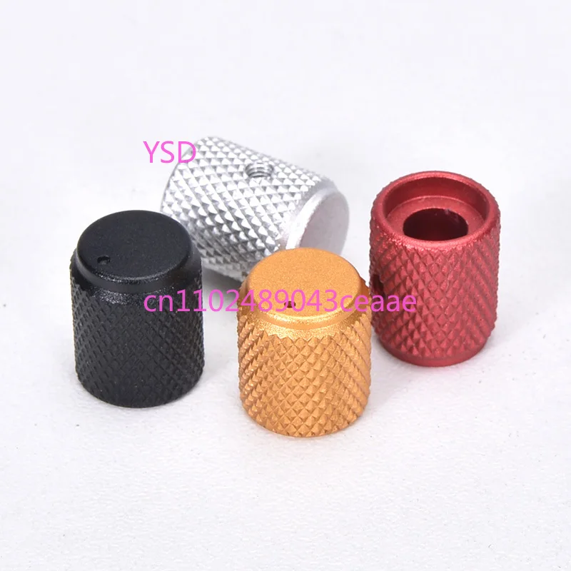 5pcs Diameter: 12mm Height: 15mm Aluminum Knurled Volume Potentiometer Knob Black/Silver/Red/Gold