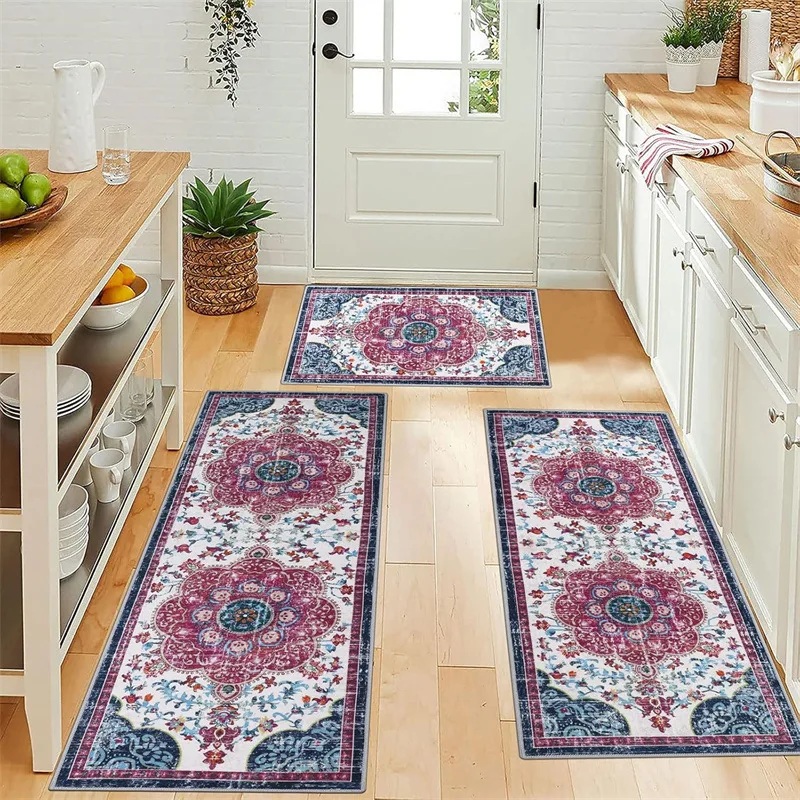 VIKAMA Luxury Ethnic Style Collection of Carpets: 1-piece / 2-piece Kitchen Floor Mats, Coat Racks, Bedroom Corridors Home Decor