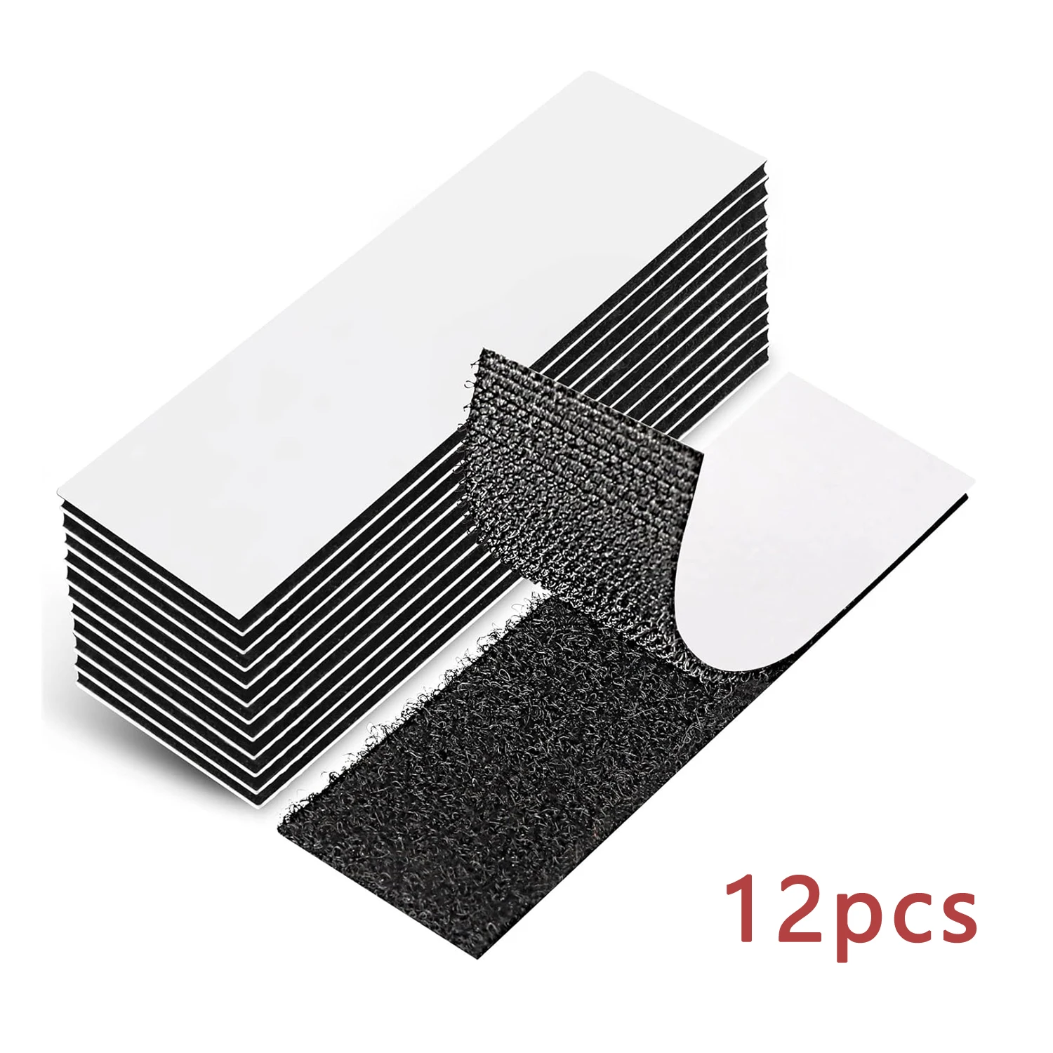 12 Pcs magic sticker tape heavy duty adhesive tape double sized sticky back Hook & loop strips square wall fasten mounting tape