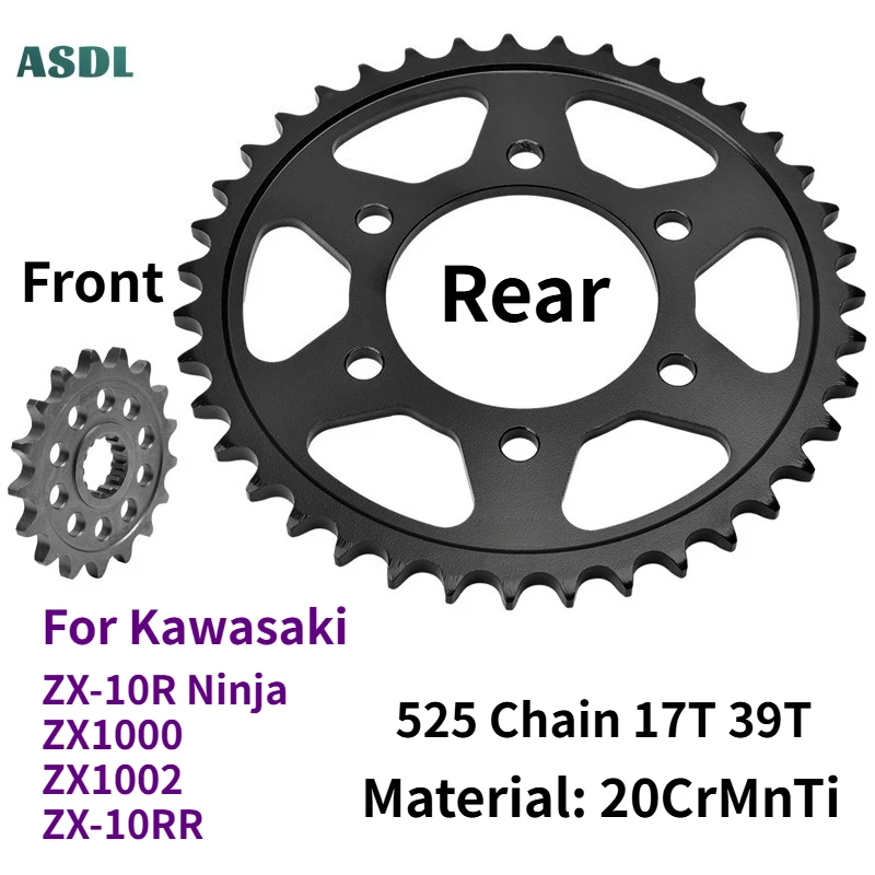 

Motorcycle 525 Chain 17T Front 39T Rear Sprocket Gear Wheel Cam for Kawasaki ZX-10R ZX1000 Ninja KRT ZX1002 ZX10R ZX 10R ABS