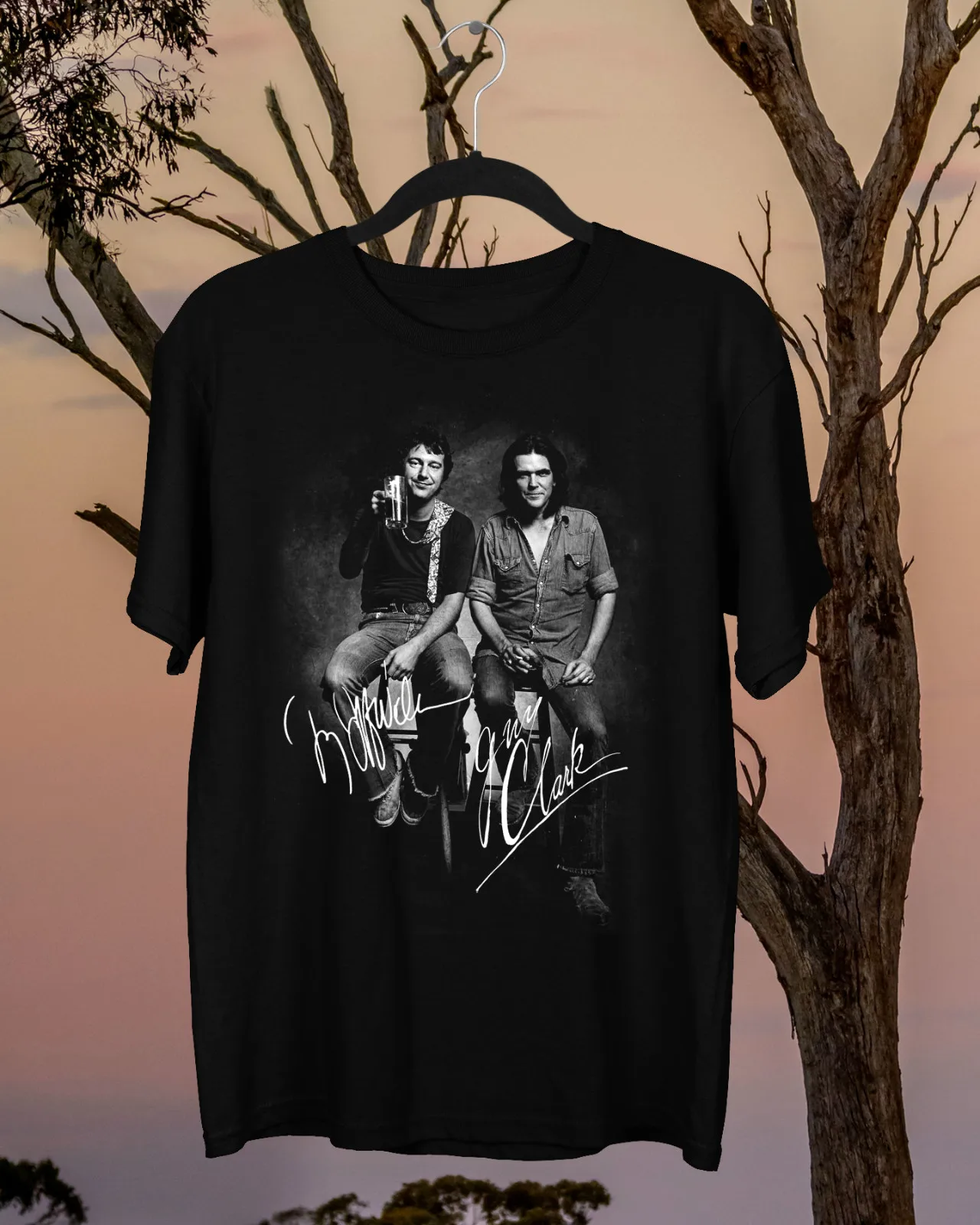 Signed Guy Clark Jerry Jeff Walker Shirt Classic Black Unisex S-234XL