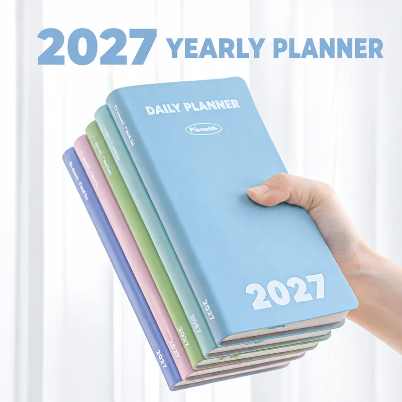 New 2027 Daily Planner Notebook 12 Months Schedule Agenda Book High Aesthetic Academic Planner For Study Work Daily Planner Book